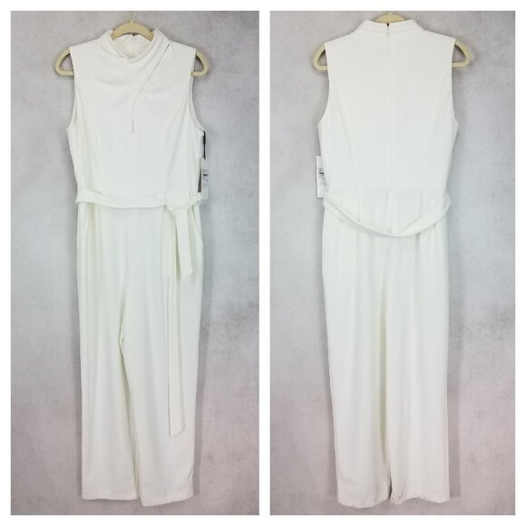 Calvin Klein Pants - NEW Calvin Klein Size 12 Sleeveless Pant Jumpsuit in Cream Ivory NWT $139 w flaw